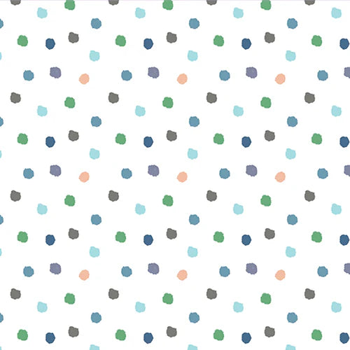 Baby Dino Comfort Flannel, Dino Spots White