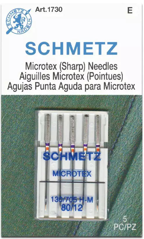 Schmetz Microtex Needles, 5-pack, # 80/12