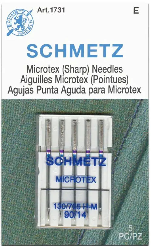 Schmetz Microtex Needles, 5-pack, # 90/14