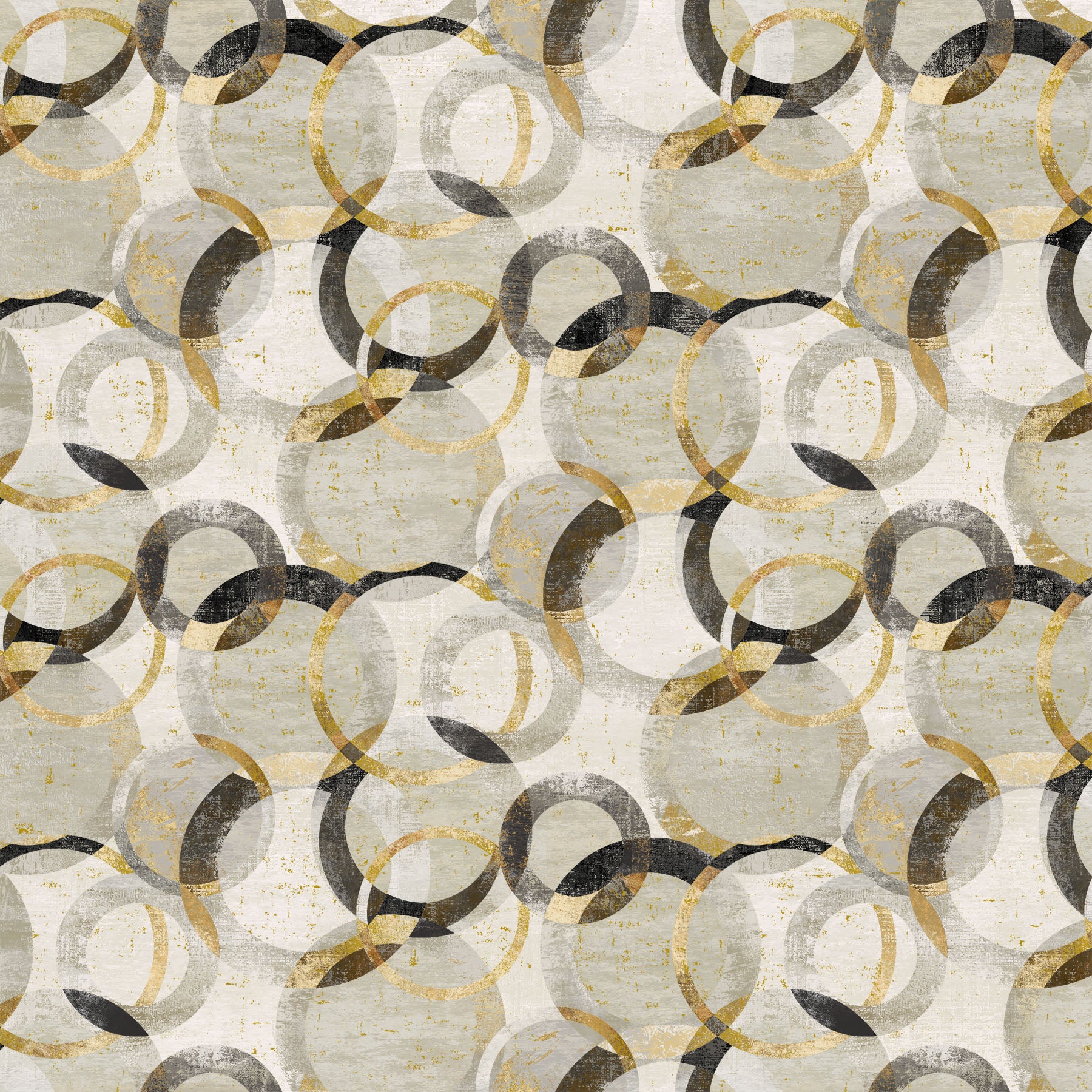 Gatsby by Deborah Edwards for Figo Fabrics, Rings, Light Taupe