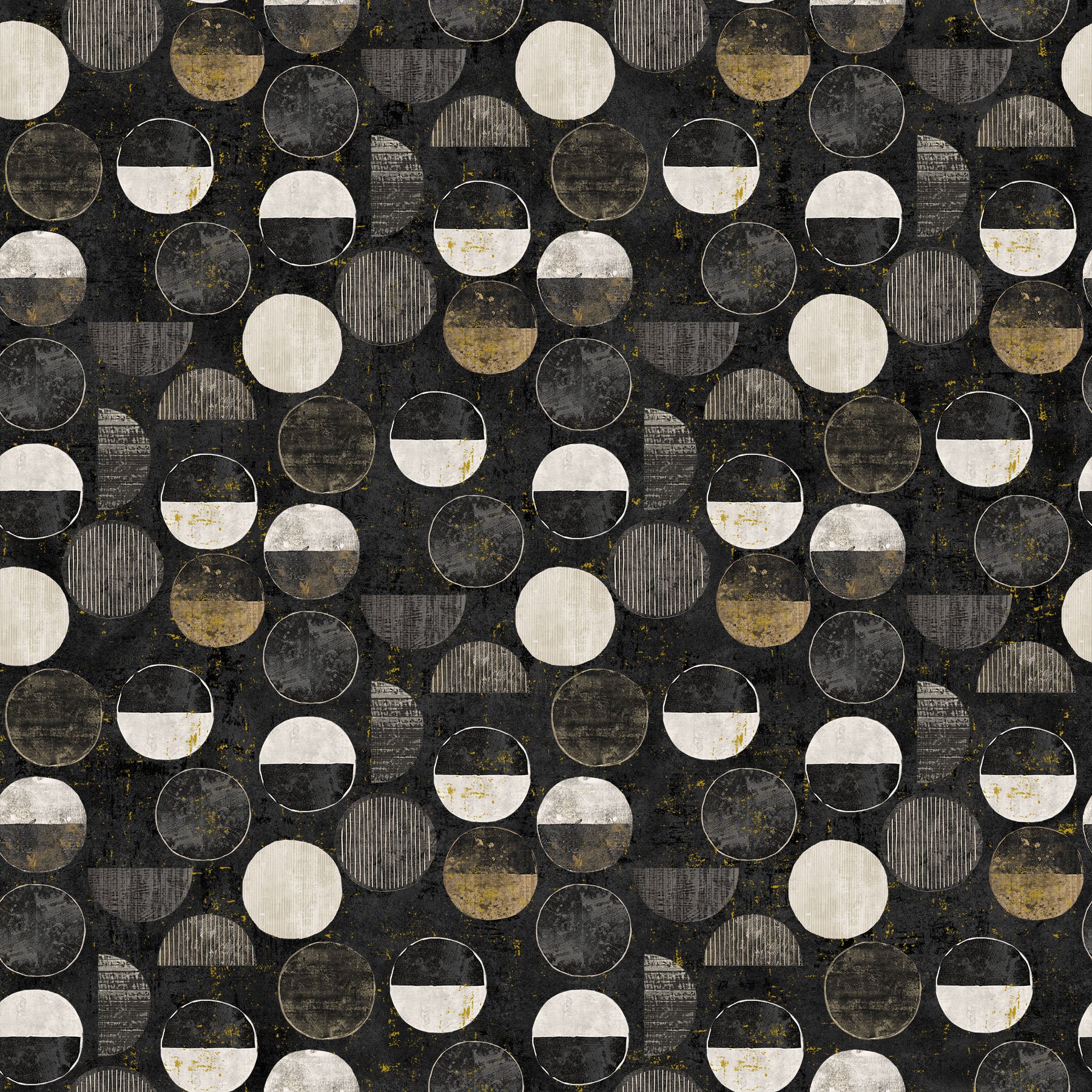 Gatsby by Deborah Edwards for Figo Fabrics, Circles, Black
