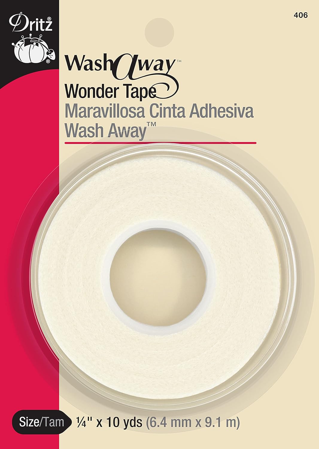Dritz Wash-A-Way Wonder Tape, 1/4" x 10 yds.