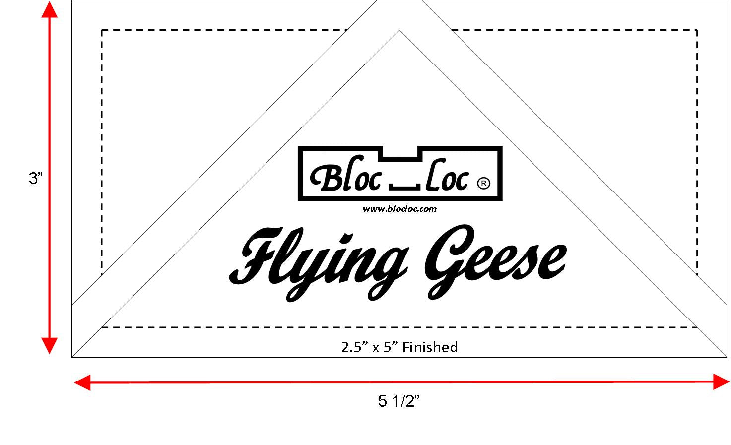 Bloc Loc Flying Geese 2-1/2" x 5" assy