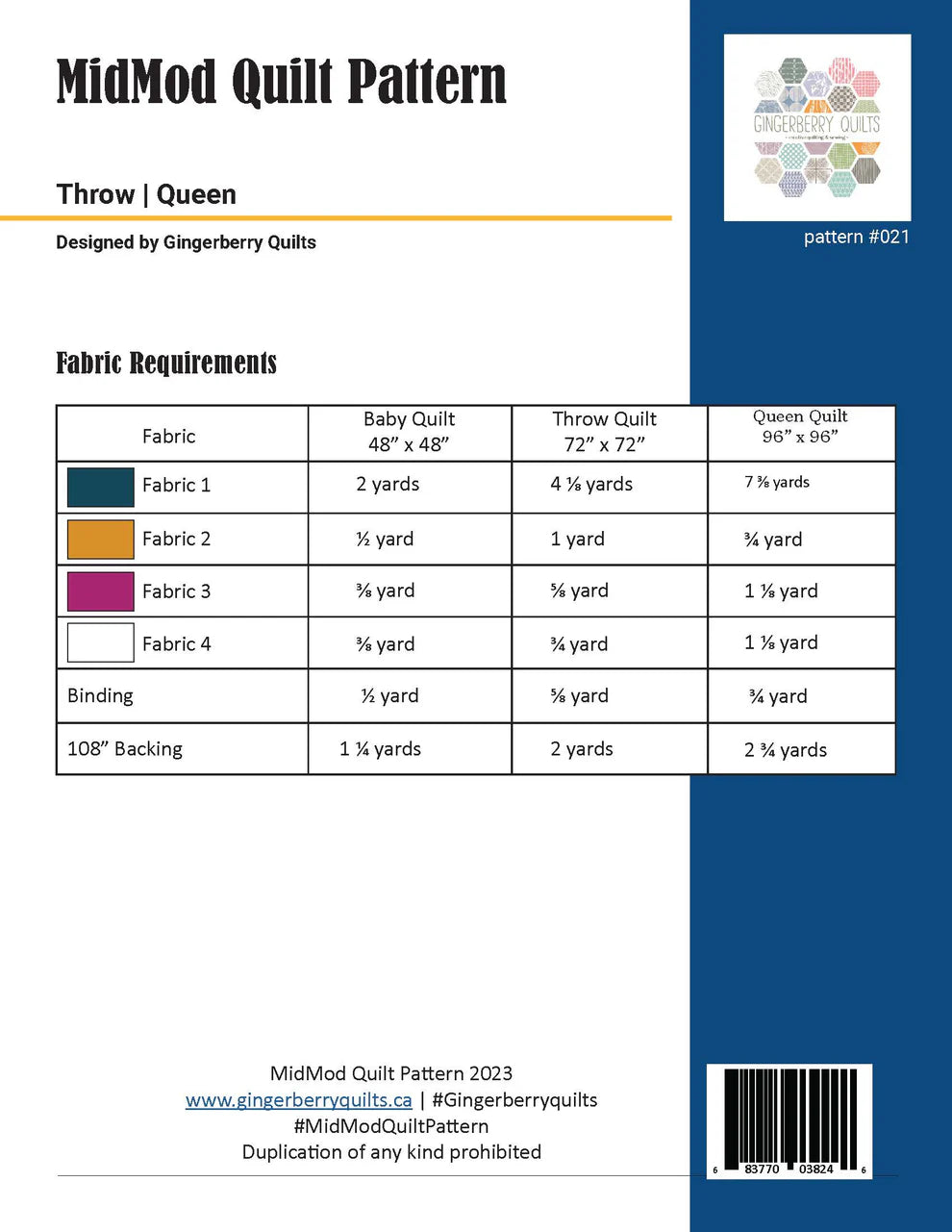 MidMod Quilt Pattern