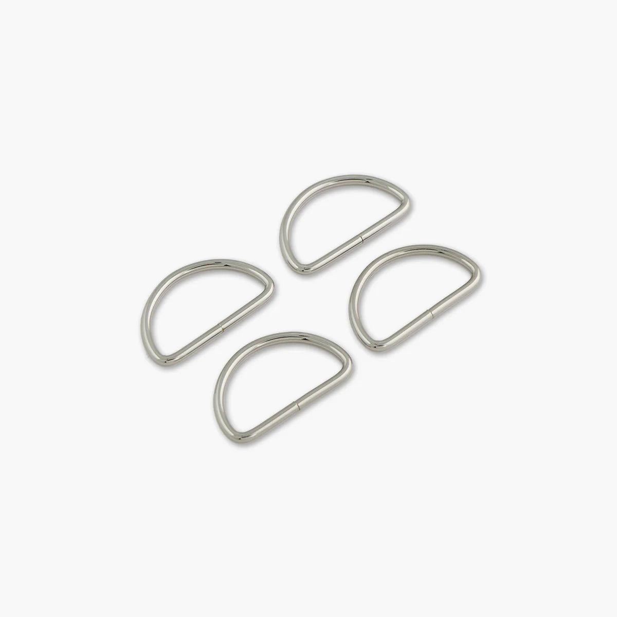 Sallie Tomato D-Rings, 1.5" - Silver, 4 pc.