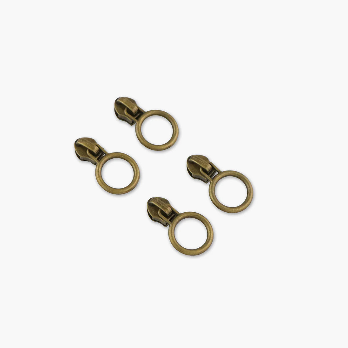 Antique Circle Zipper Pull - set of 4