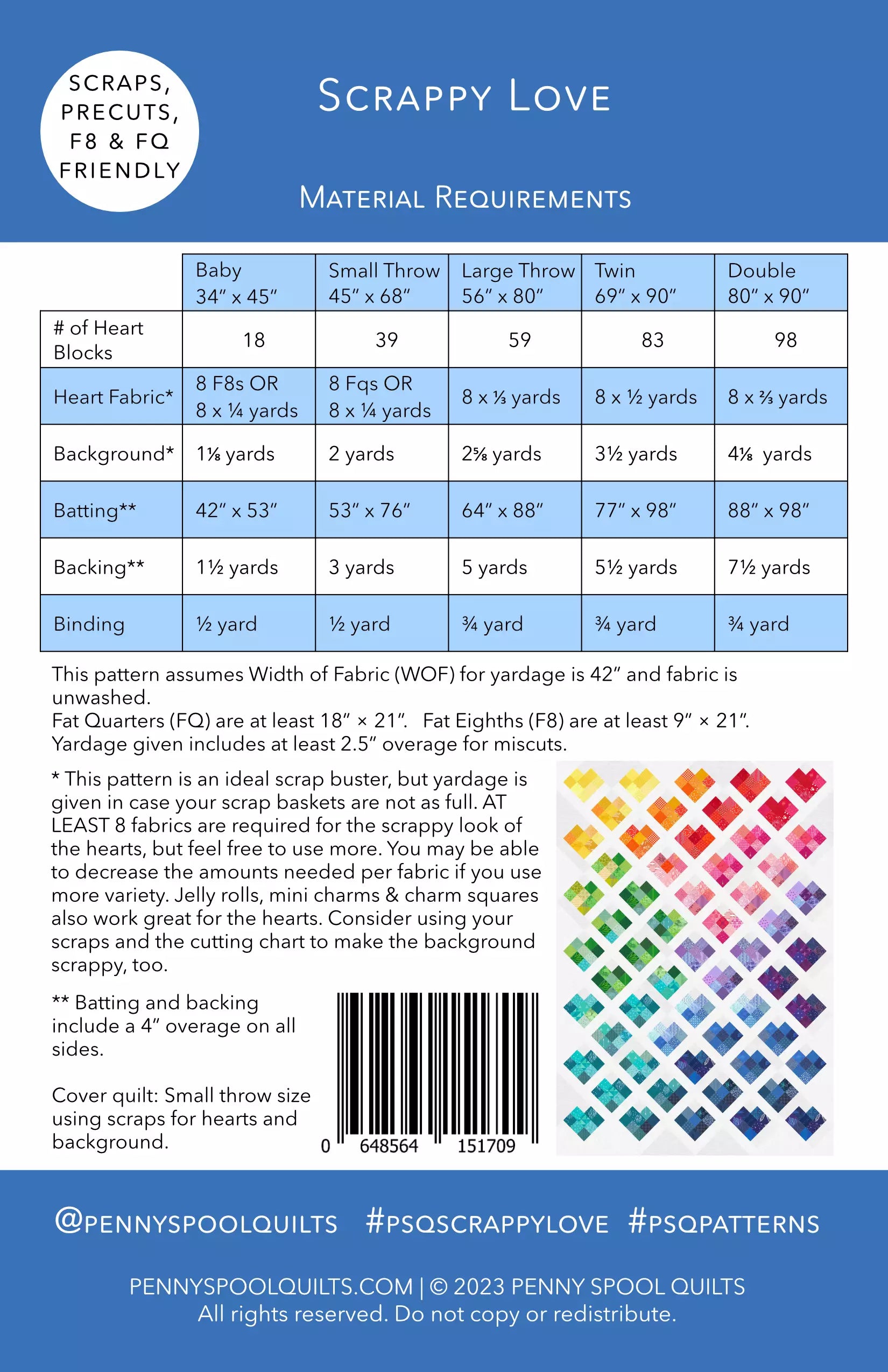 Penny Spool Quilts Patterns, Scrappy Love