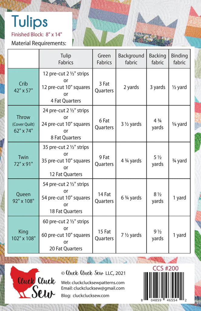 Tulips Quilt Pattern