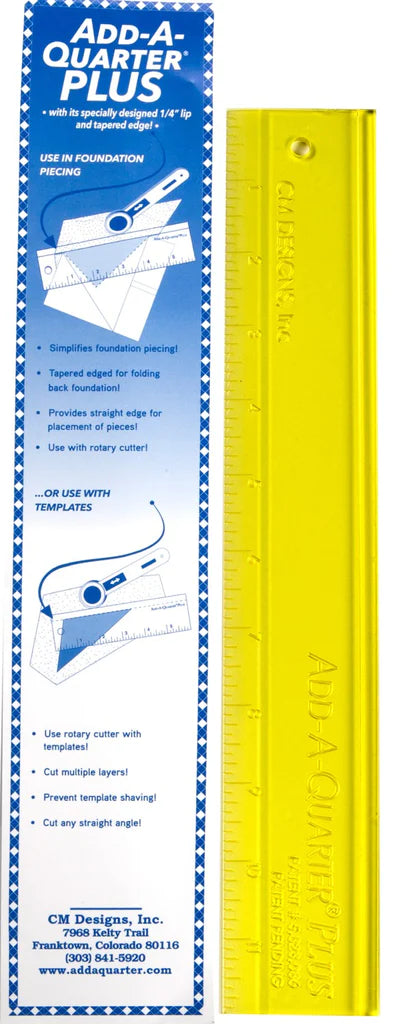 Add-A-Quarter 12" Ruler Plus - Yellow