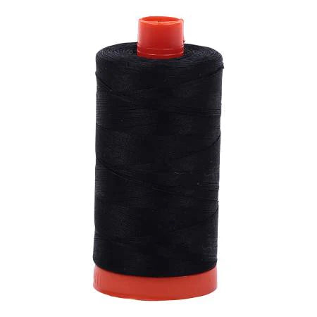 Aurifil 50 wt, 1422 yards, Black- 2692