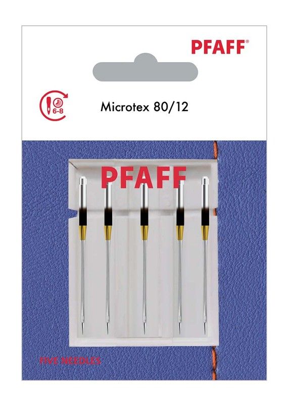 PFAFF Microtex Needle, size 80/12 - 5 pack
