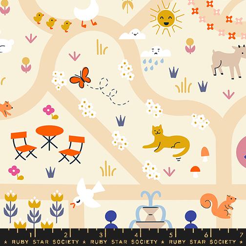 Woodland Park by Ruby Star Society, Garden Map, Parchment