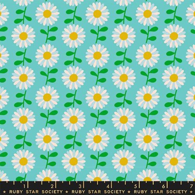 Flowerland by Melody Miller, Turqouise Field of Flowers