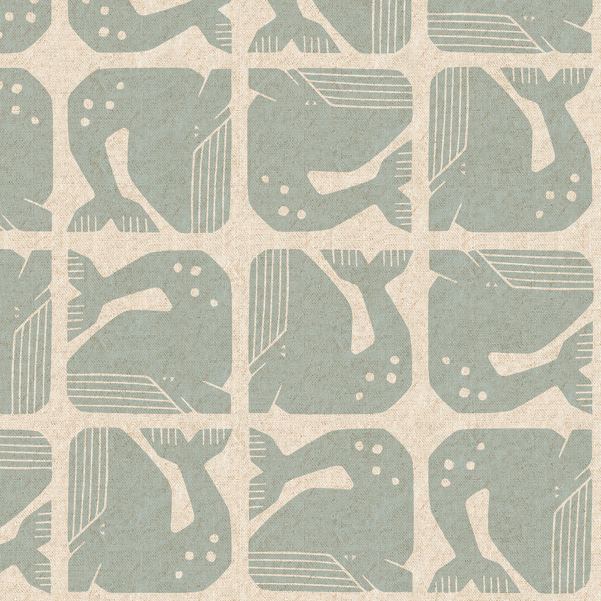 By the Seaside by Cotton + Steel, Grumpy Whale, Sky Blue