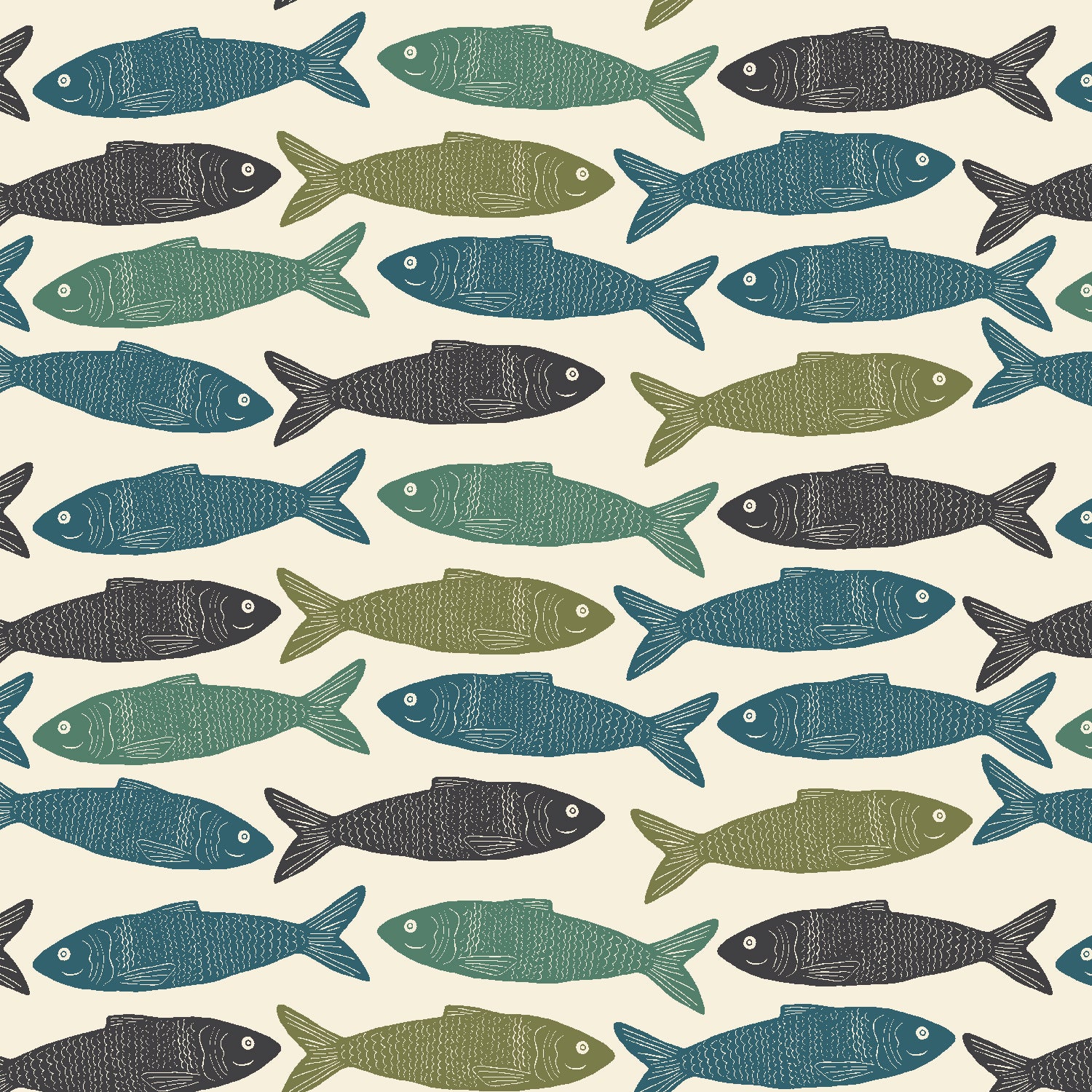 Riverbank by Ash Cascade for Cotton + Steel, Upstream, Trout