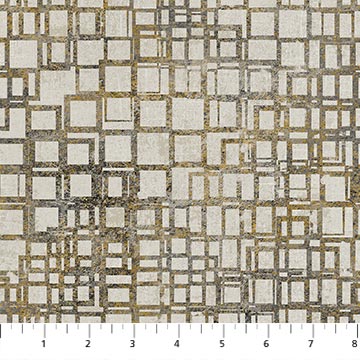 Gatsby by Deborah Edwards for Figo Fabrics, Squares, Cream Black