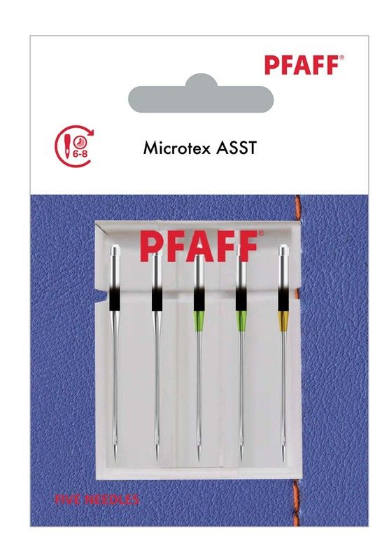 PFAFF Microtex Needle, assorted sizes 60, 70, 80 - 5 pack