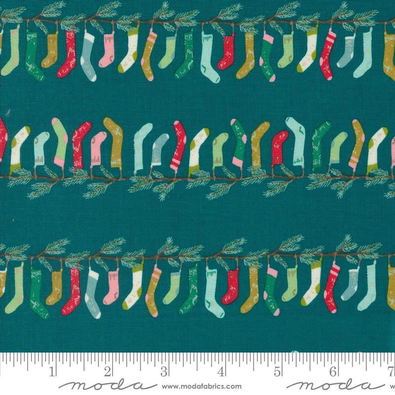 Cozy Wonderland by Fancy That Design House, Stocking Stripes, Teal