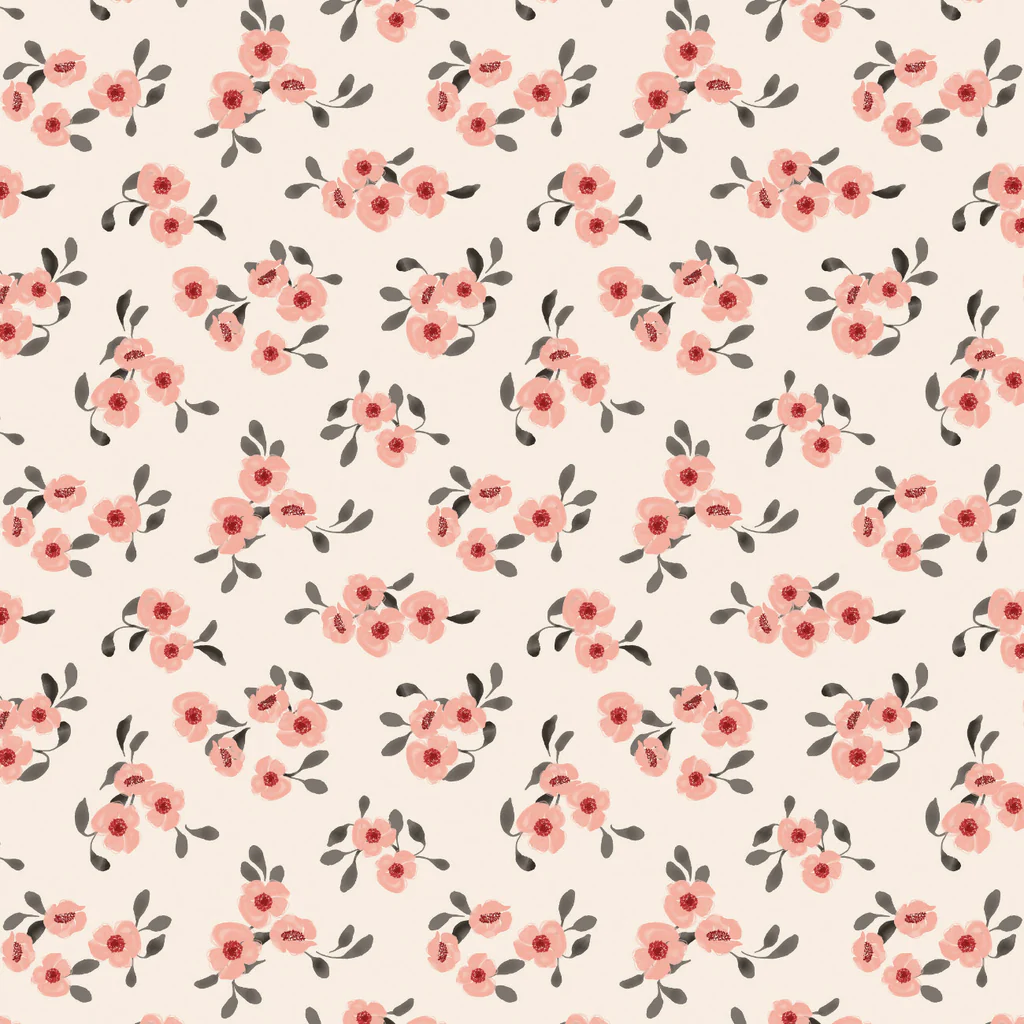 Blooms and Bows by Gabrielle Neil, Scattered Florals, Cream