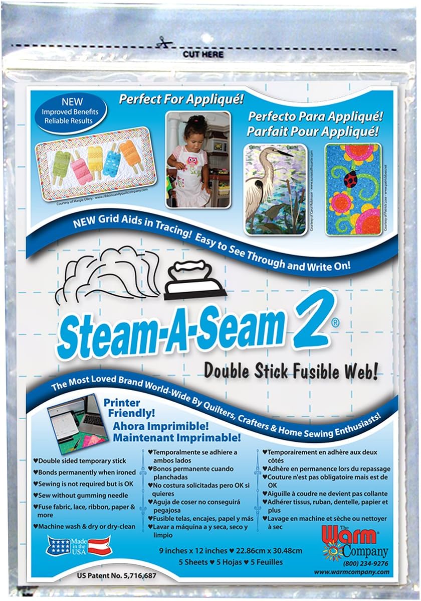 Steam-A-Seam 2 *Sheets - 9" x 12" x 5 Sheets