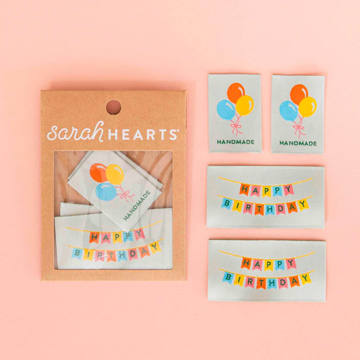 Sarah Hearts Labels, Birthday Multipack