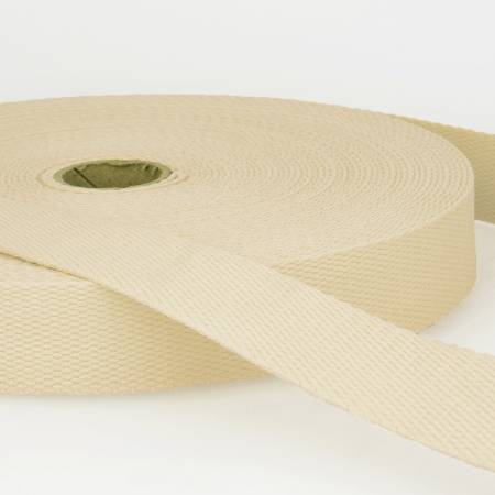 Cotton Webbing 40mm Ivory - priced per 1/4 metre  ($6.40 per metre)