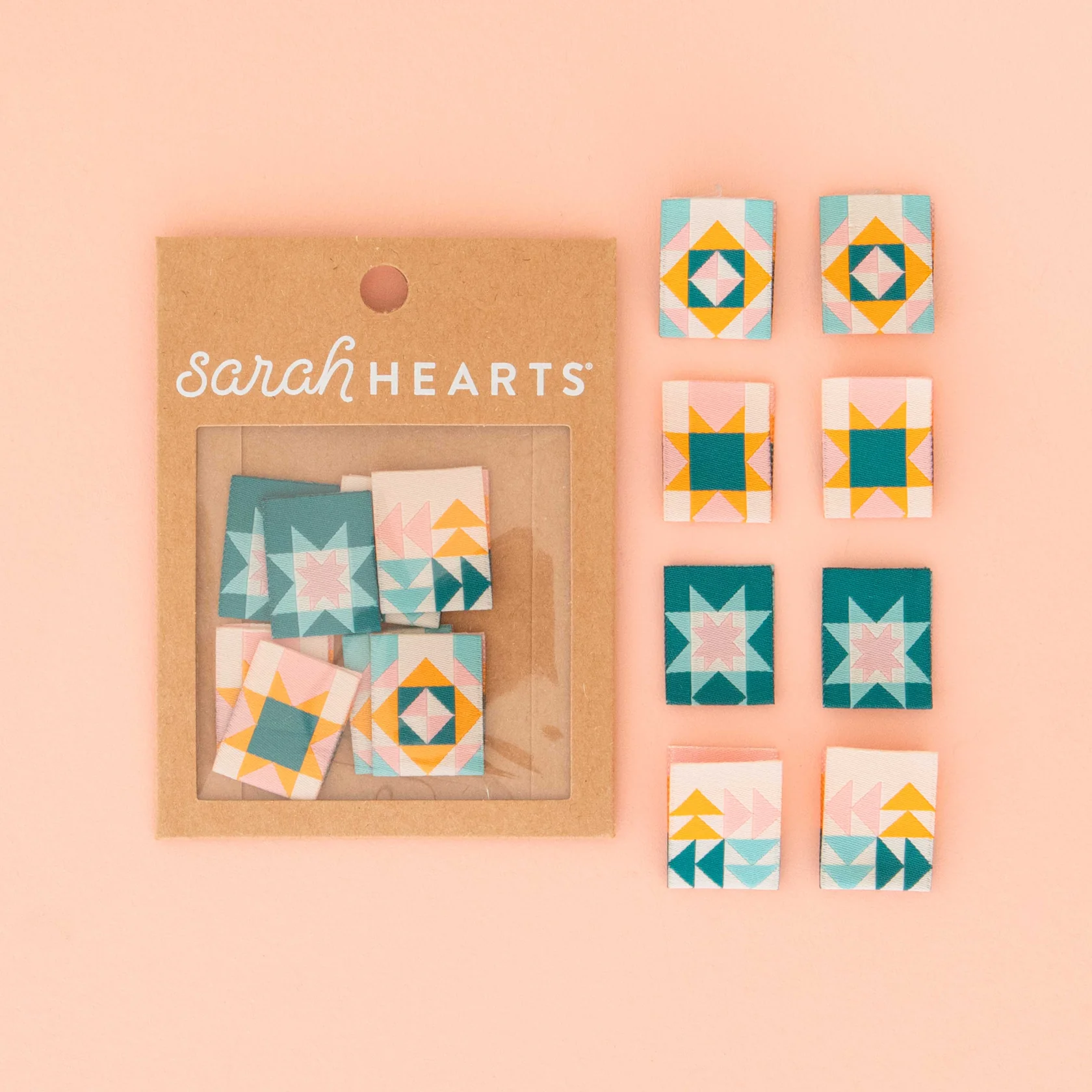 Sarah Hearts - Quilt Block Labels, 8 pc.