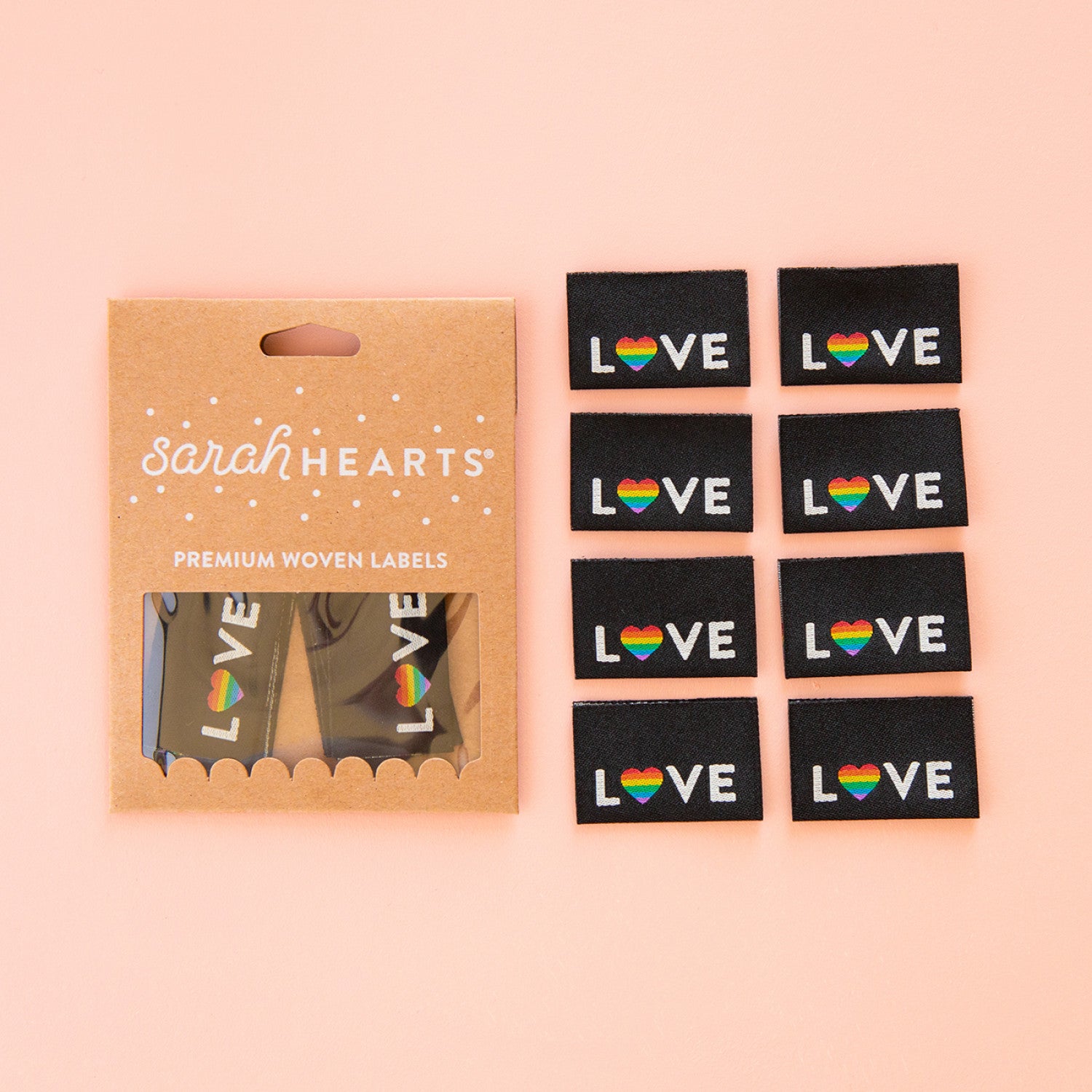 Sarah Hearts Love Pride Heart Labels