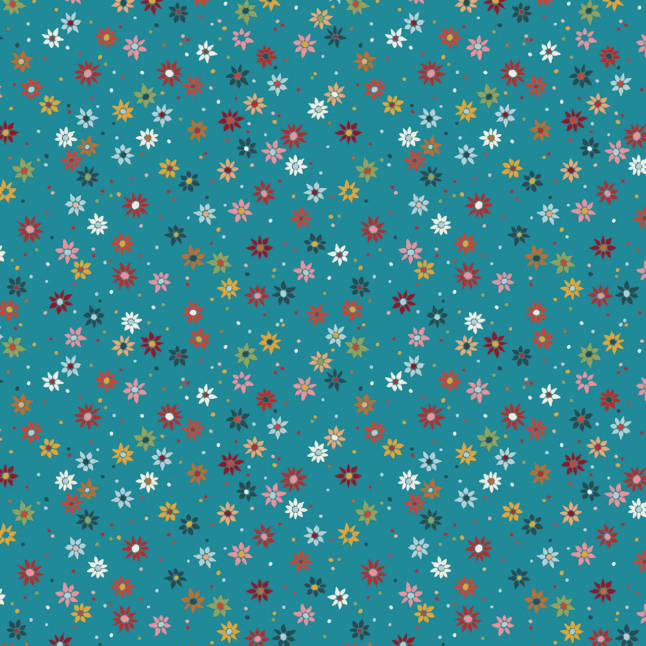 Harvest Heritage by Thread & Ink, Ditzy Star, Cyan