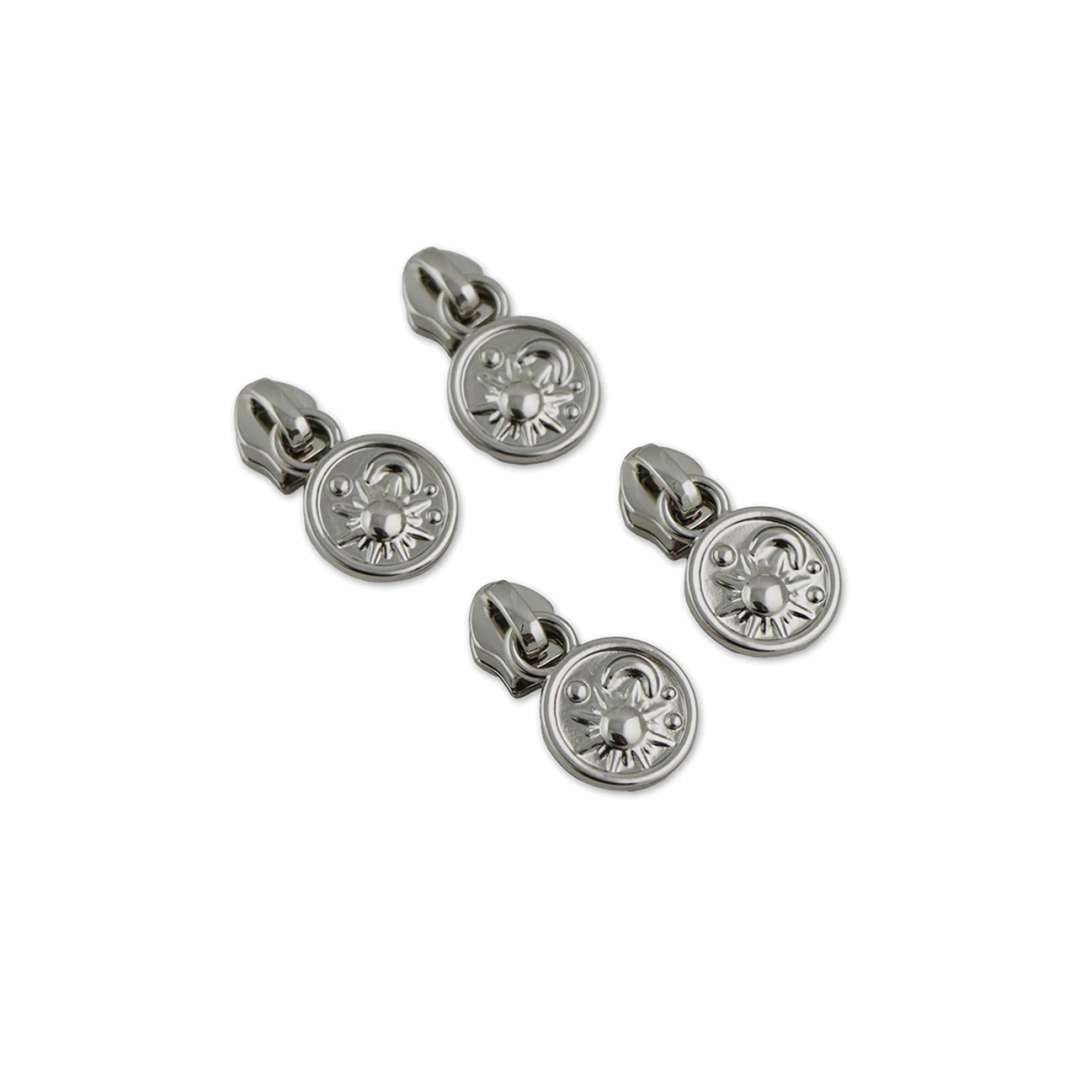Sallie Tomato Zipper Pull, Cosmic Sky - Nickel, 4pk