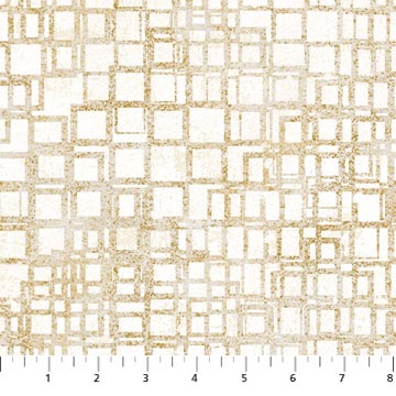 Gatsby by Deborah Edwards for Figo Fabrics, Squares, Cream Taupe