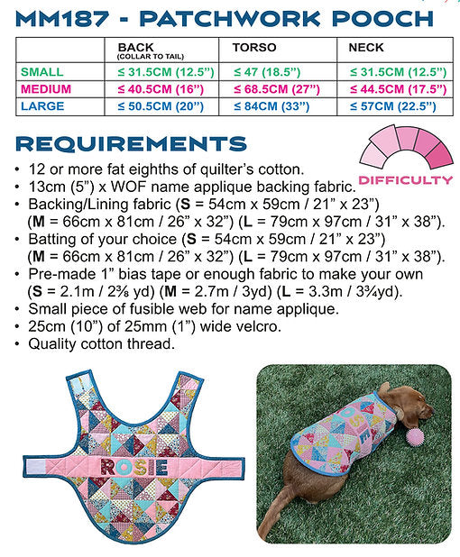 Patchwork Pooch Dog Jacket Pattern by Melly & Me