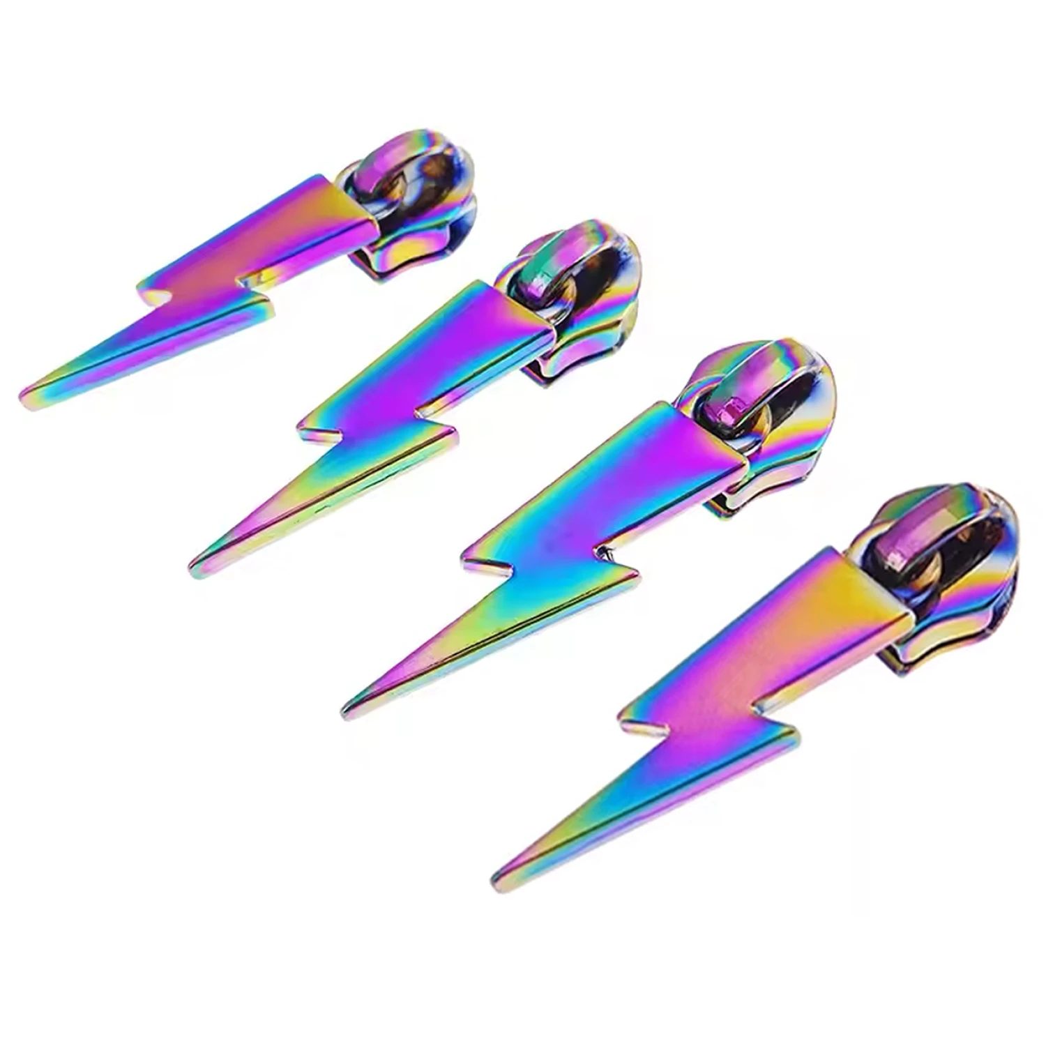Sassafras Lane #5 Zipper Pulls, Iridescent Lightning Bolt