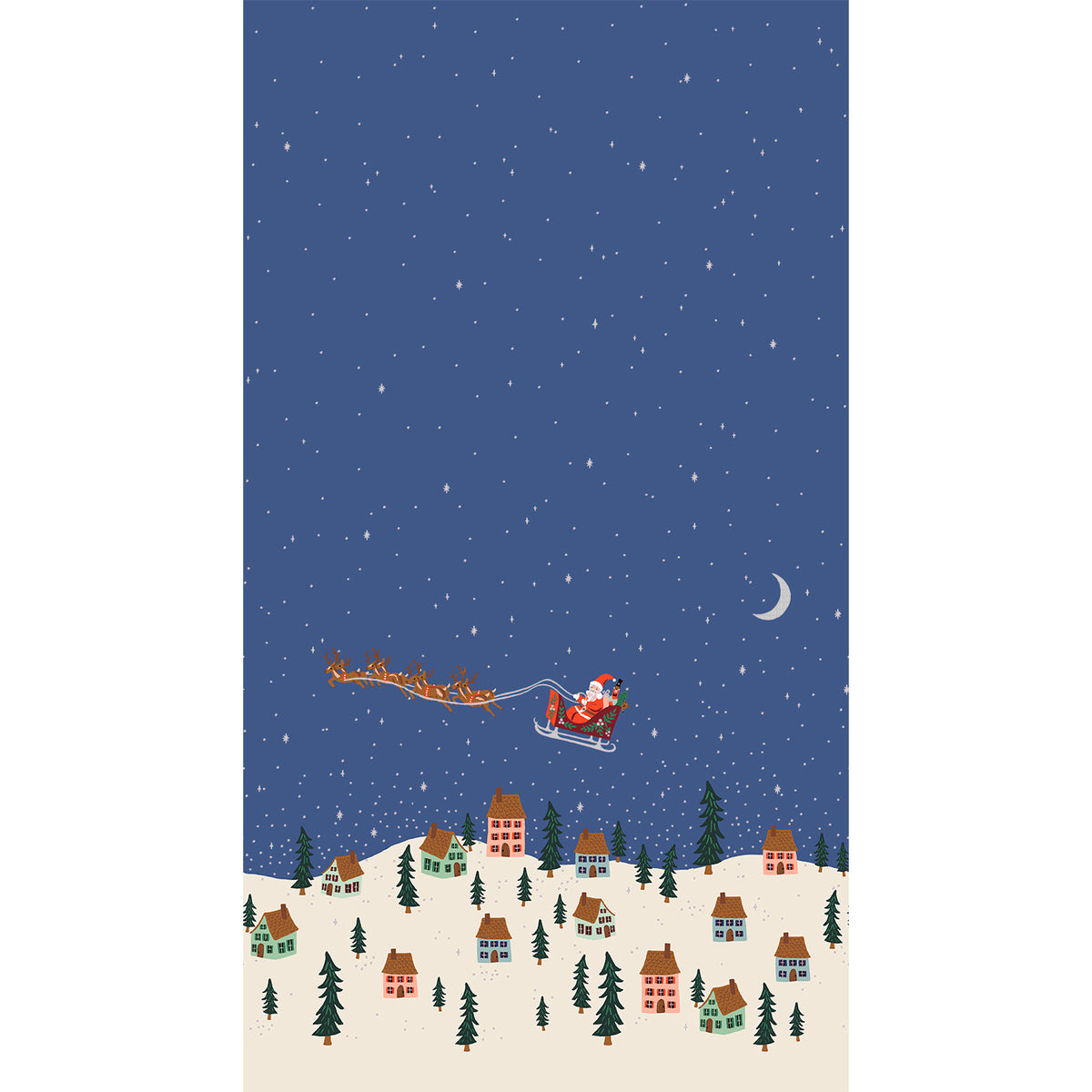 Holiday Classics V by Rifle Paper Co., Santa's Sleigh, Navy Metallic