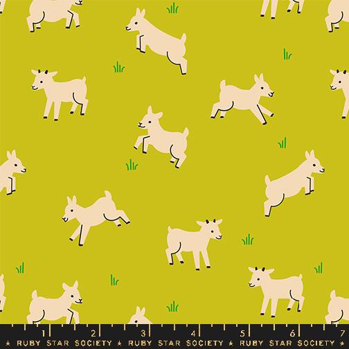 Animal Animal by Ruby Star Society, Baby Goats in Pistachio
