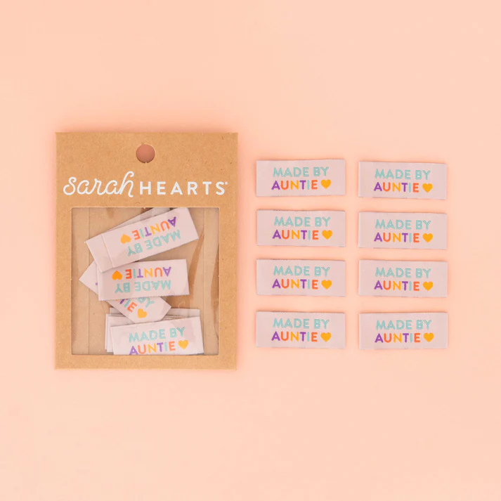 Sarah Hearts - Made by Auntie Labels, 8 pc.