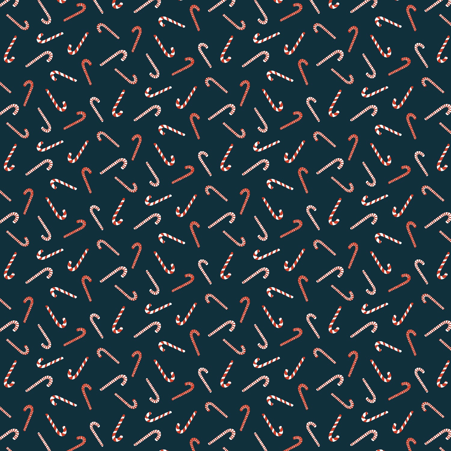 Christmas Lane by RJR Studio, Candy Cane Toss, Navy