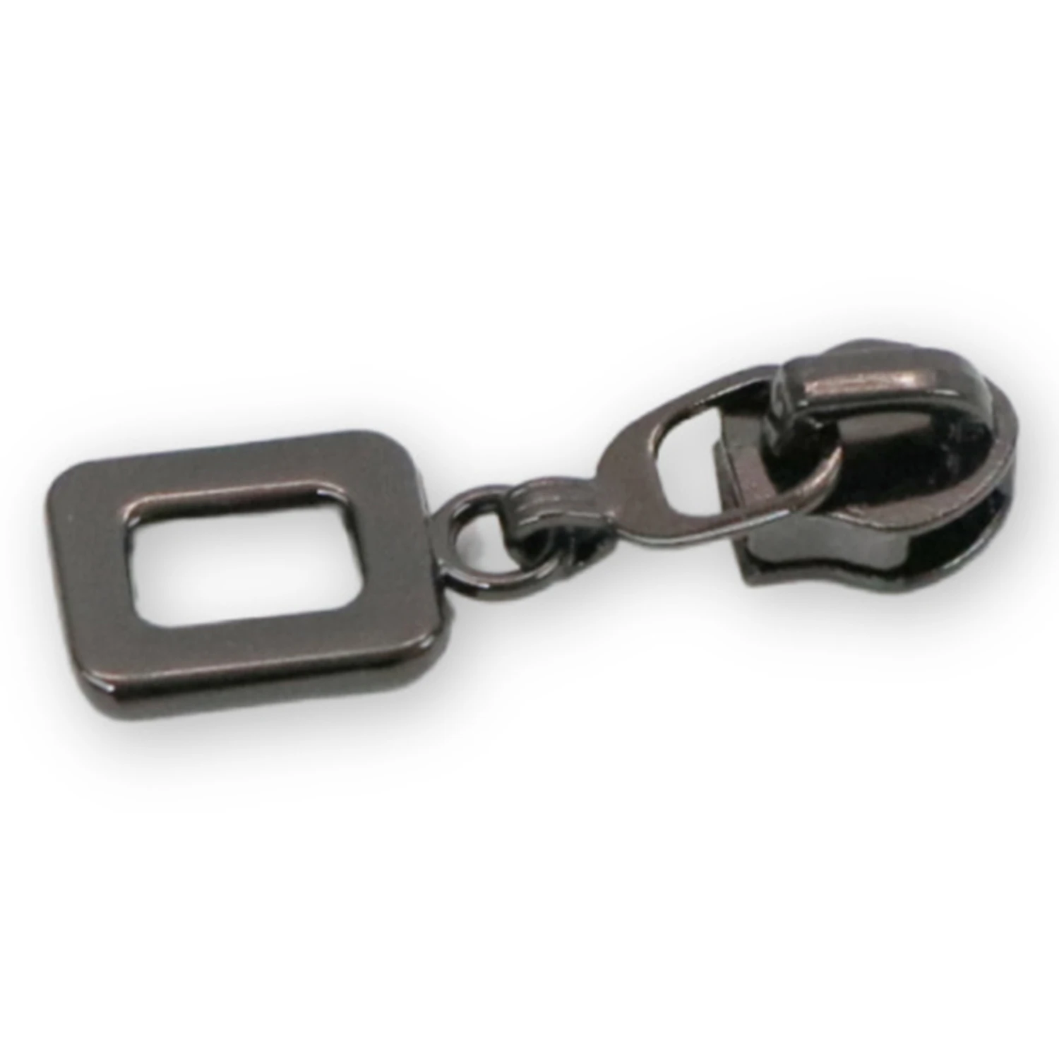 Sallie Tomato Zipper Pulls, Rounded Rectangle - Gunmetal, 4pc.