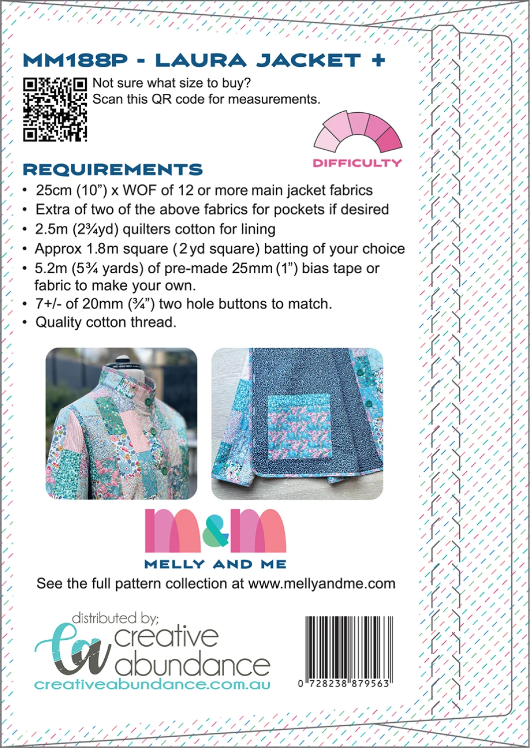 Laura Jacket Pattern, sizes XL- 6XL