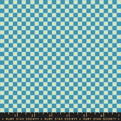 Animal Animal by Ruby Star Society, Flower Check in Vintage Blue