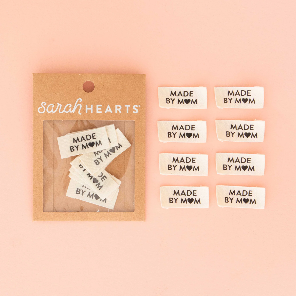 Sarah Hearts Labels, Made by Mom, Cotton