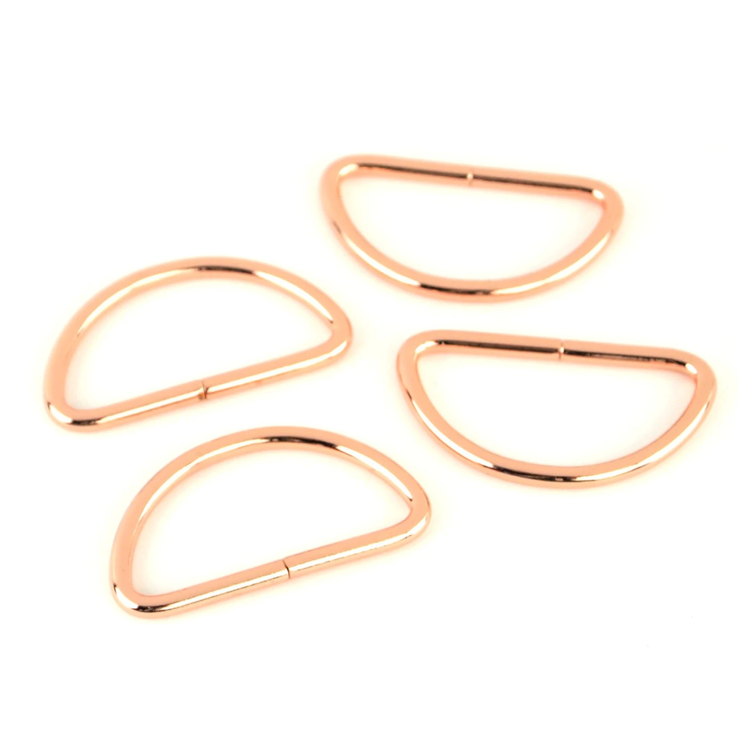 Sallie Tomato D-Rings, 1.5" - Rose Gold, 4 pc.