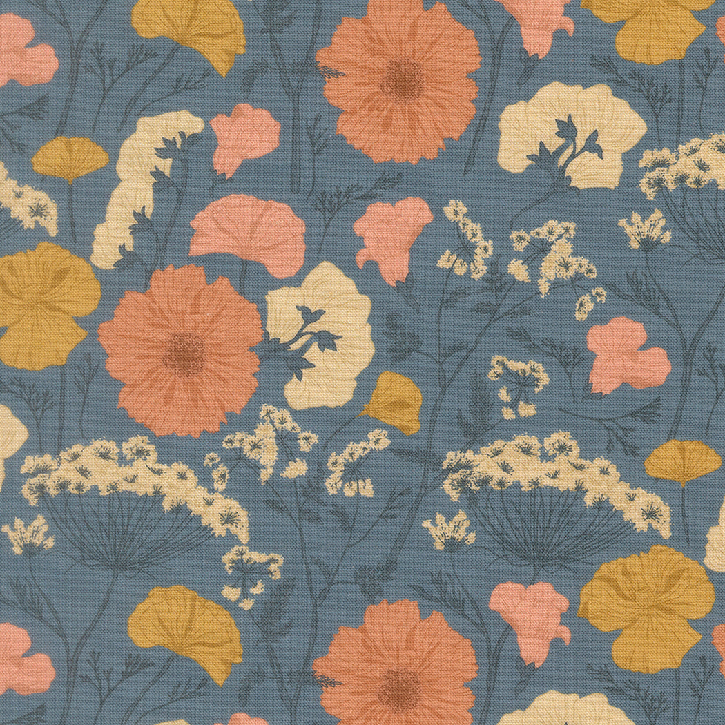 Petalush by Kiley's Quilt Room for Moda, Pressed Flowers, Denim