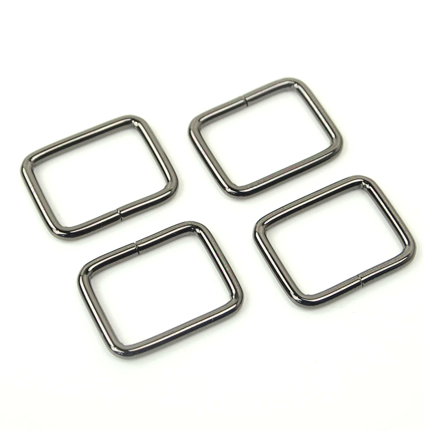 Sallie Tomato Rectangle Ring, Set of 4 in Gunmetal - 1"