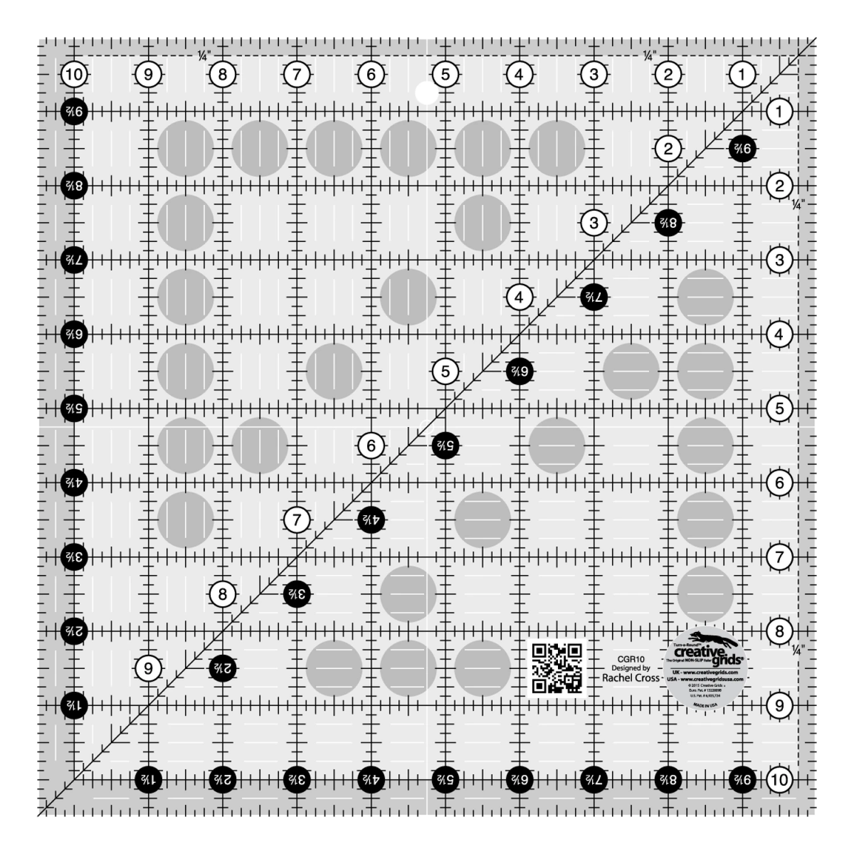 Creative Grids Quilt Ruler 10.5" Square