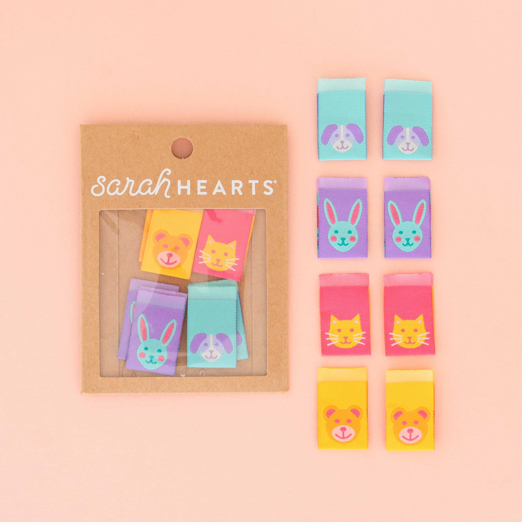 Sarah Hearts -Animal Friends Labels, 8 pc.