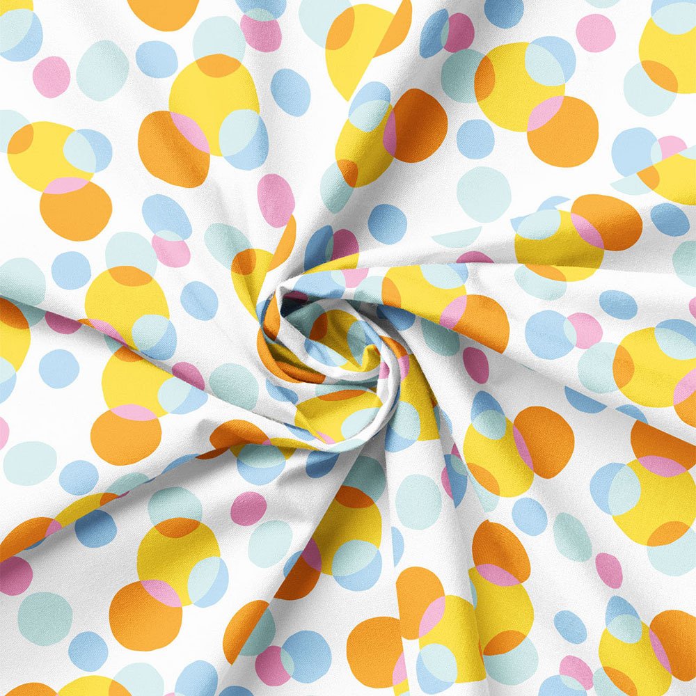 Wildflower Meadow by Gabrielle Neil Design for Camelot Fabrics, Circles, White