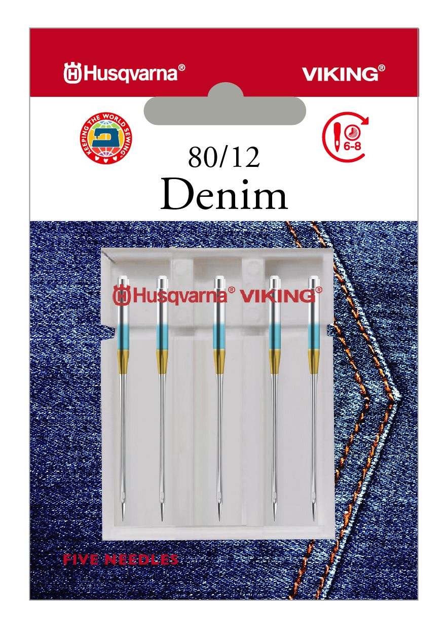 Husqvarna Viking Denim Needles - size 80/12 - 5 pack