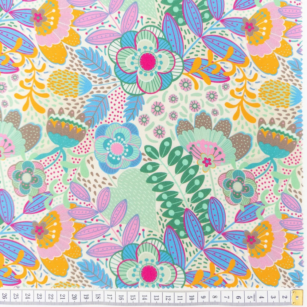 Bohemian Blooms 2, multi on cream