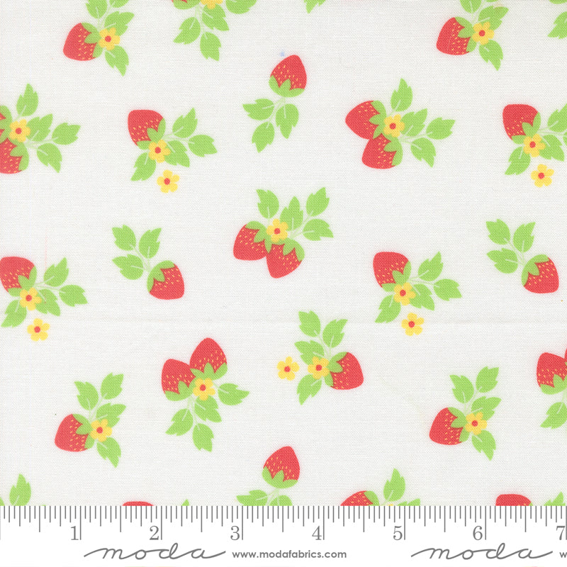 Fruit Salad by Corey Yoder for Moda, Strawberries, Off White